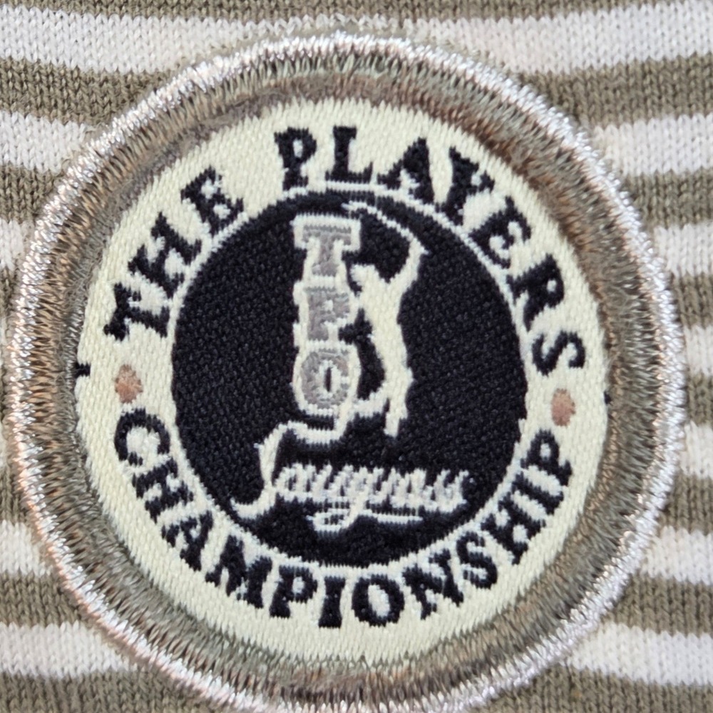 The Players Championship Sawgrass Polo Mens M Mercerized Cotton Tan White Ahead - Picture 6 of 8